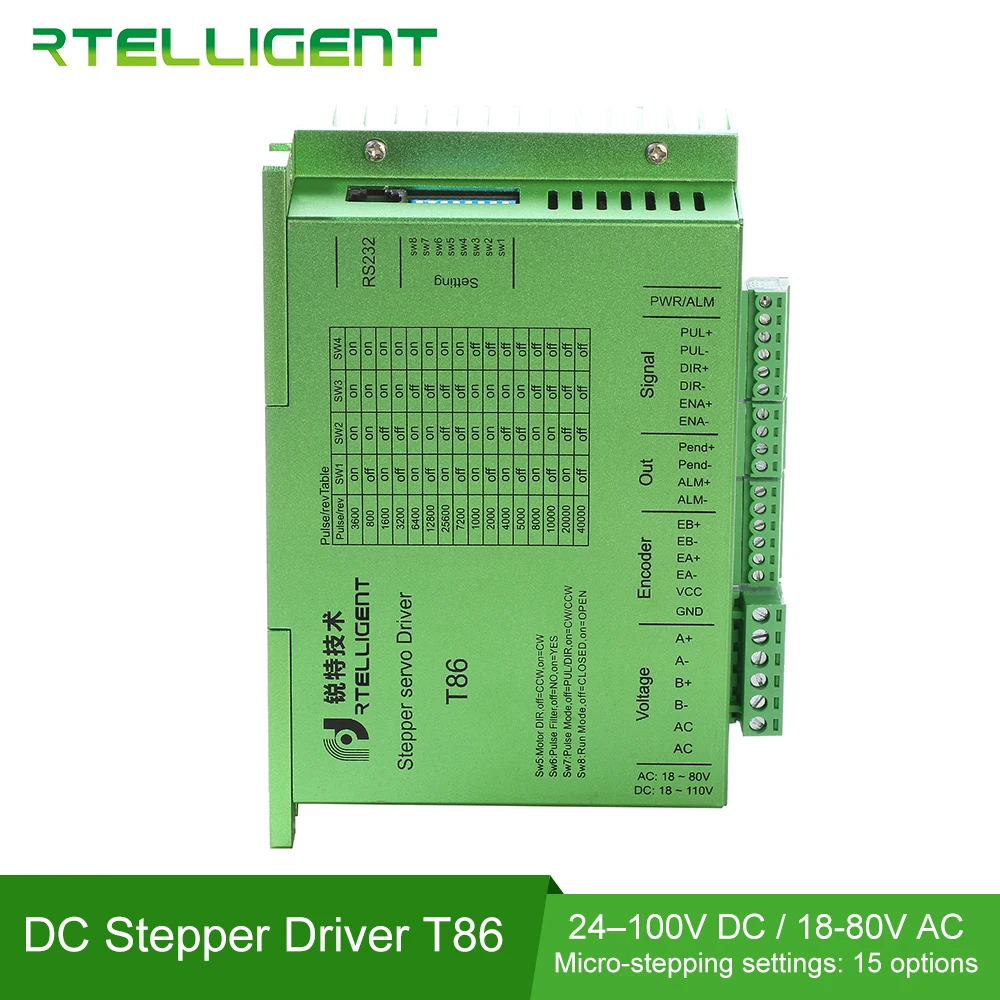 

Rtelligent Nema 34 T86 Closed Loop Stepper Motor Driver Stepper Driver for Stepper Motor Router 3D Printer Cutting Machine