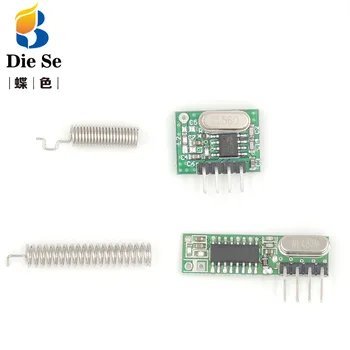 

RF module 433Mhz superheterodyne receiver and transmitter kit with antenna For Arduino uno Diy kits 433mhz Remote control