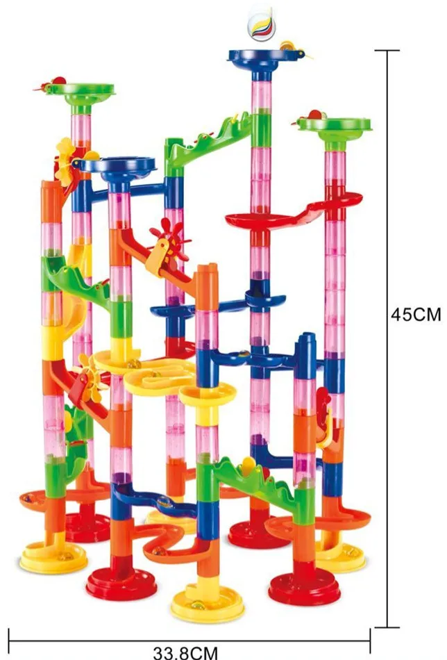105 шт./кор. детей DIY Строительство мраморный трек Запуск шары лабиринты тип трубопровода трек строительные блоки Развивающие игрушки для детей