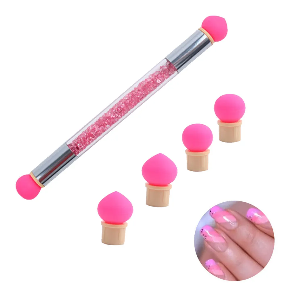 

Dual-ended Dotting Pen Glitter Powder Picker Wax Pencil Beads HandlePen Brush + 4 Sponge Nail Art Tools 11.22