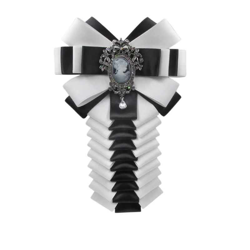 

Retro fabric woman bow tie ribbon brooch wedding party professional work costumes special accessories high quality accessories
