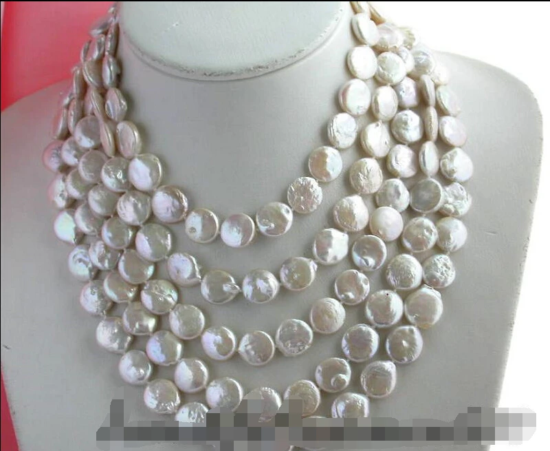 

~~ BJC 00019 coin white freshwater pearl necklace Discount 35%