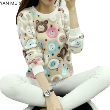 new Brand 2017 Harajuku Cute panda harajuku hoody sweatshirt for Women Fashion spring winter high quality Flannel pullover tops