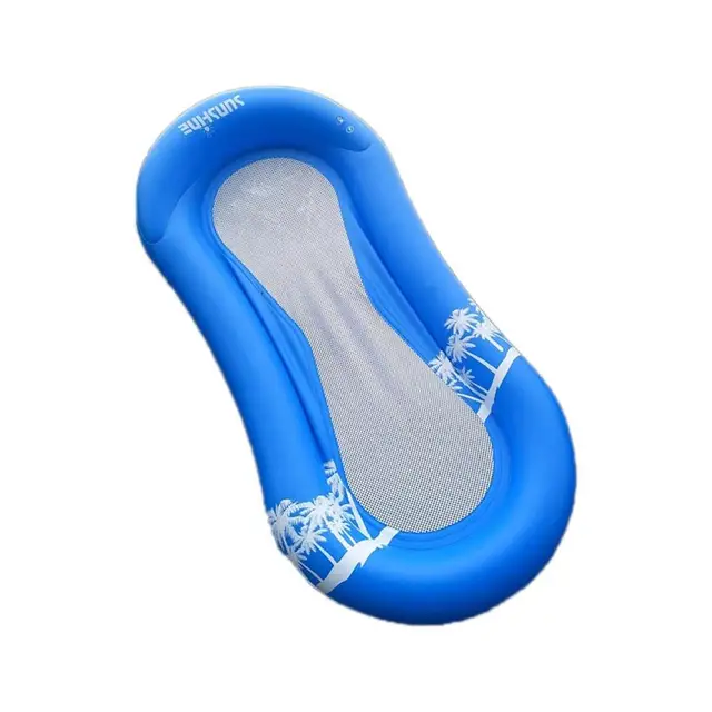 PVC Inflatable Floating Water Bed Mesh Bottom Water Hammock Lounge