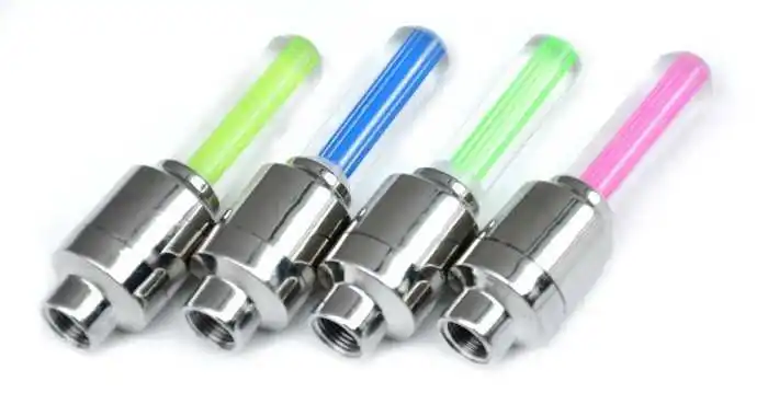 Top Hot Sale 1pcs Bike Light Mountain Road Bicycle Bike Light Tyre Tire Valve Caps Wheel Spokes LED Lights Bicycle Accessories Gift 7