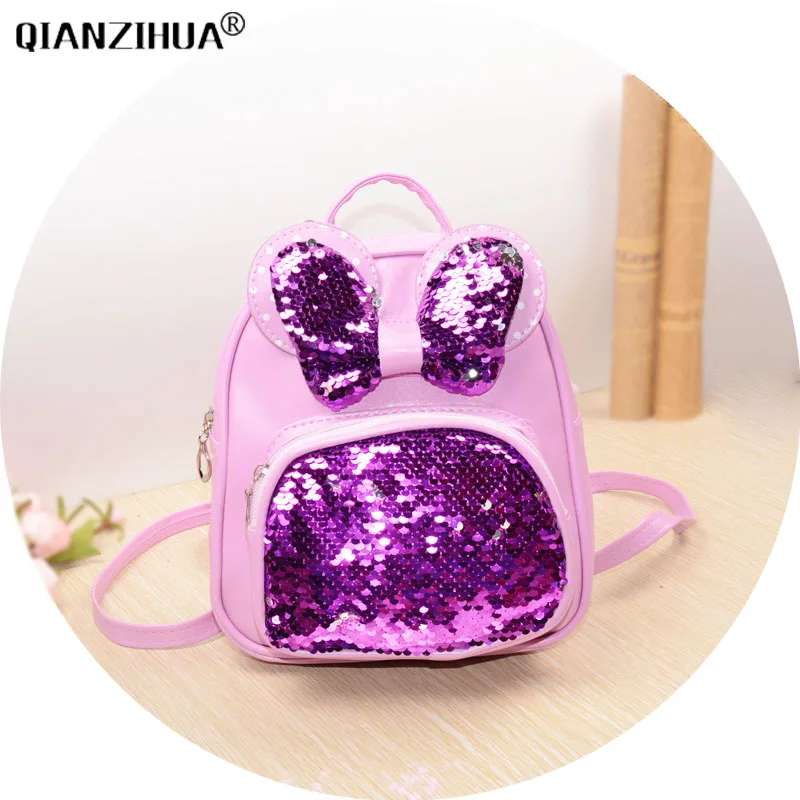 

Cartoon Cute Children Sequins Backpack school book bags kid girls travel backpacks bowknot back pack