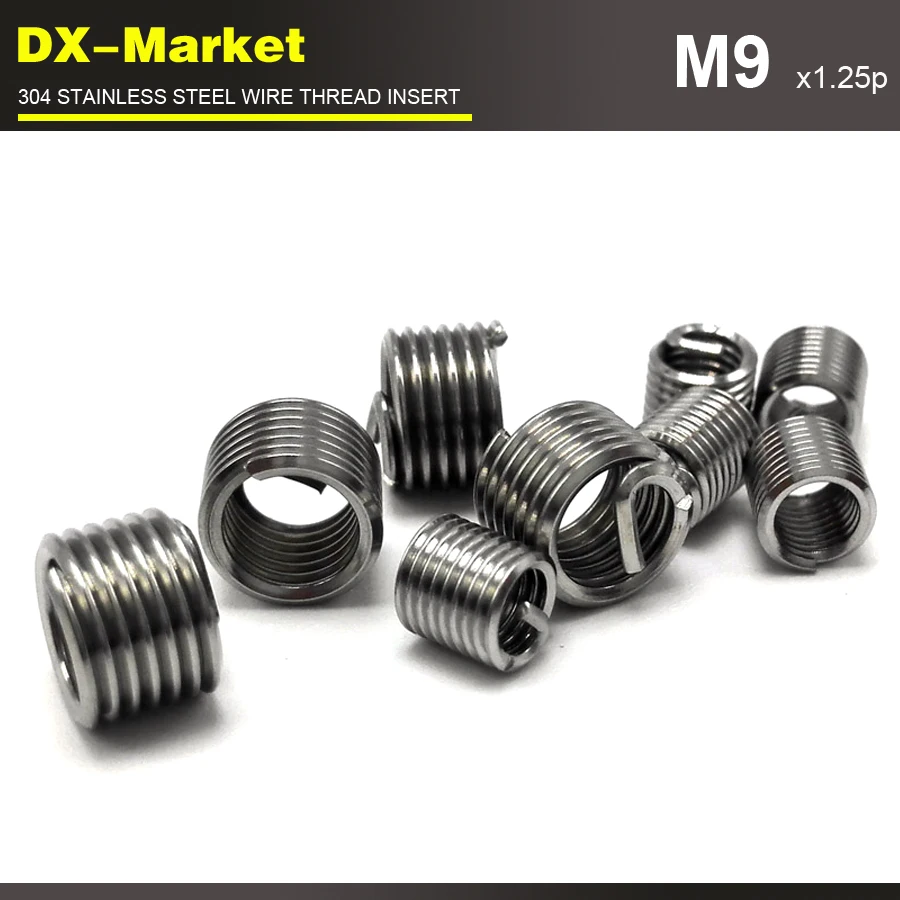 m9*3D *1.25P 100pcs 304 stainless steel m9 thread inserts repair recoil insert fastener | Обустройство дома