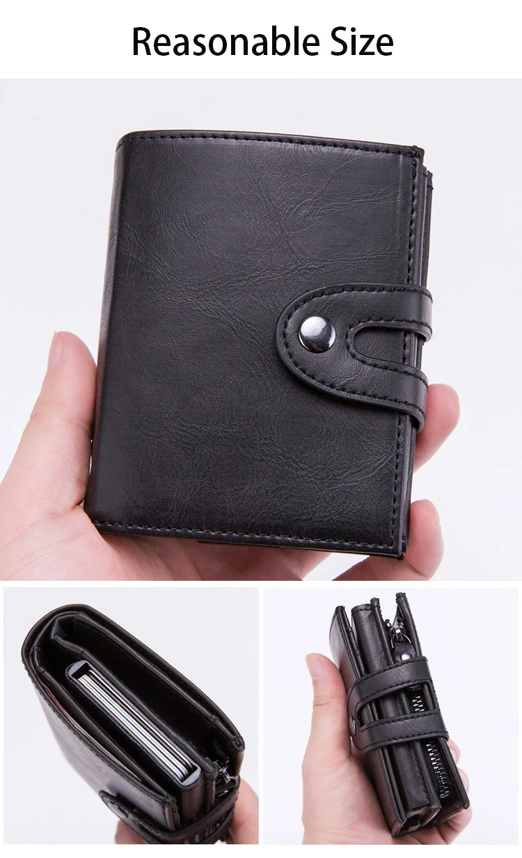 DIENQI RFID визитница мужские кошельки высокого качества Маленький кожаный кошелек для денег на молнии черный мужской короткий кошелек Waller Smart