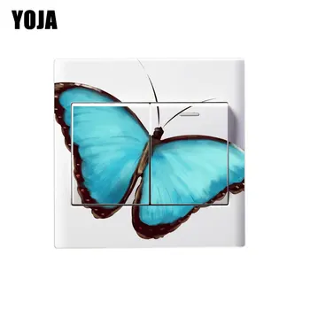 

YOJA Blue Aesthetic Butterfly Personality Animal Living Room Bedroom Switch Decal PVC Wall Sticker Decor 8SS0384