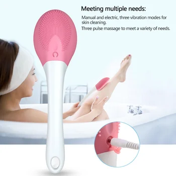 

Silicone Face Electric Bath Brush Electronic Waterproof Exfoliating Brush Exfoliation Back Massage Brush Hot