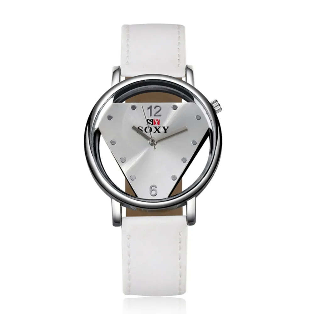 2017 Triangle Dial Watches Women Luxury Brand Famous Leather Strap Ladies Casual Wristwatches