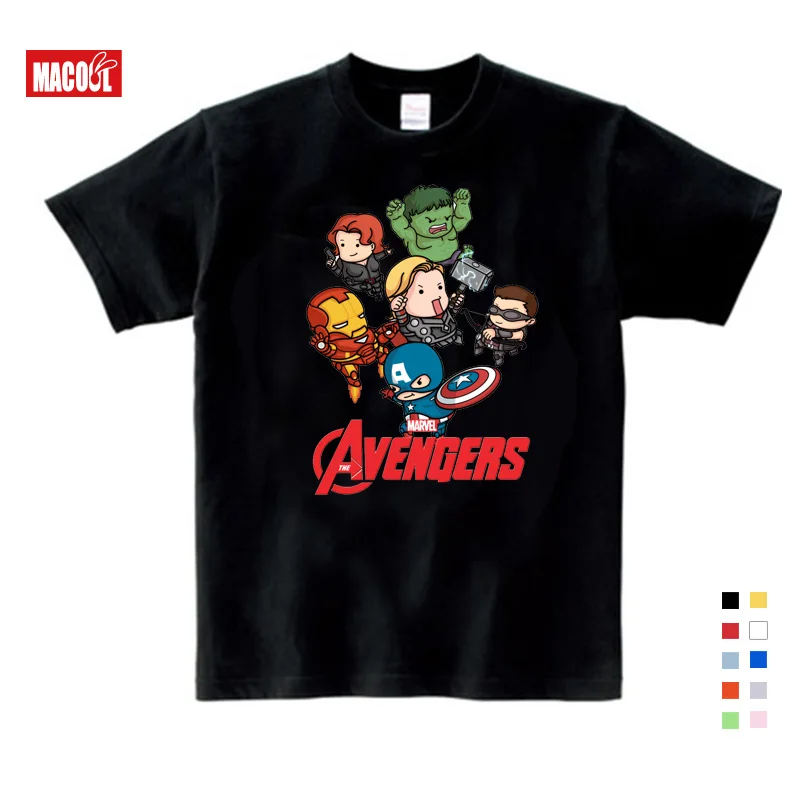 Free Shipping 2019 T-shirt Superman/Batman/spider Man/captain America /Hulk/Iron Man / T Shirt Boy Girls Printing T-shirt