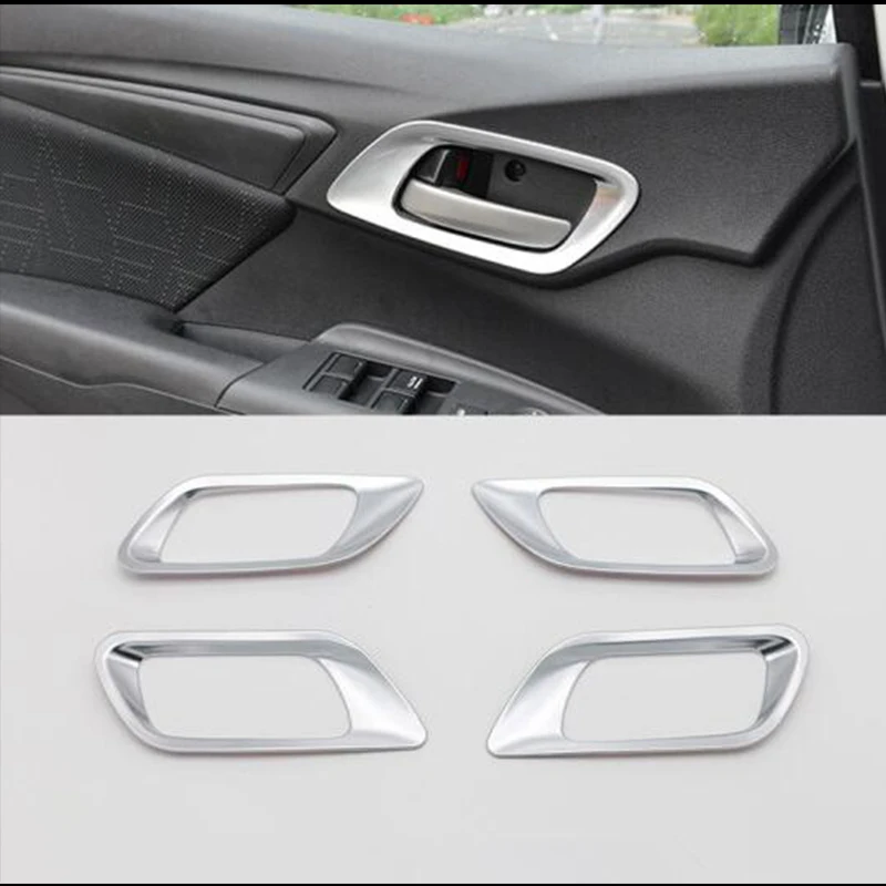 

ABS Matte For Honda FIT JAZZ accessories 2014 2015 2016 Car inner door Bowl protector frame cover trim car styling 4pcs