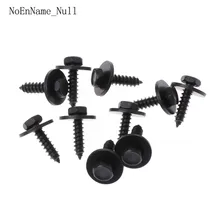 10 Pcs 4.8x19mm Self-Tapping Screws Captive Loose Washer 8mm Hex Head Black