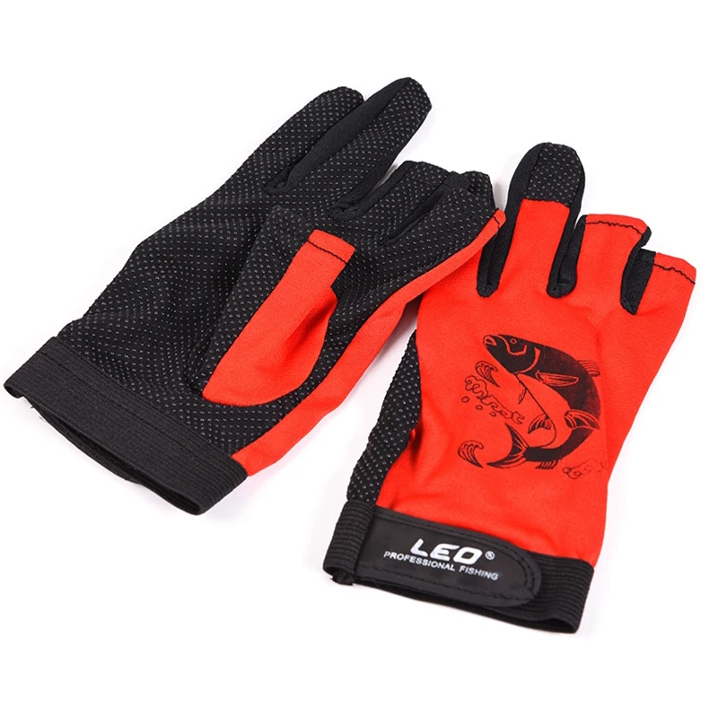 1Pair 3 Finger Cut Rubber Anti-slip Breathable Glove Non-Slip Fishing Gloves Outdoor Sport Neoprene Protection Fish Equipment