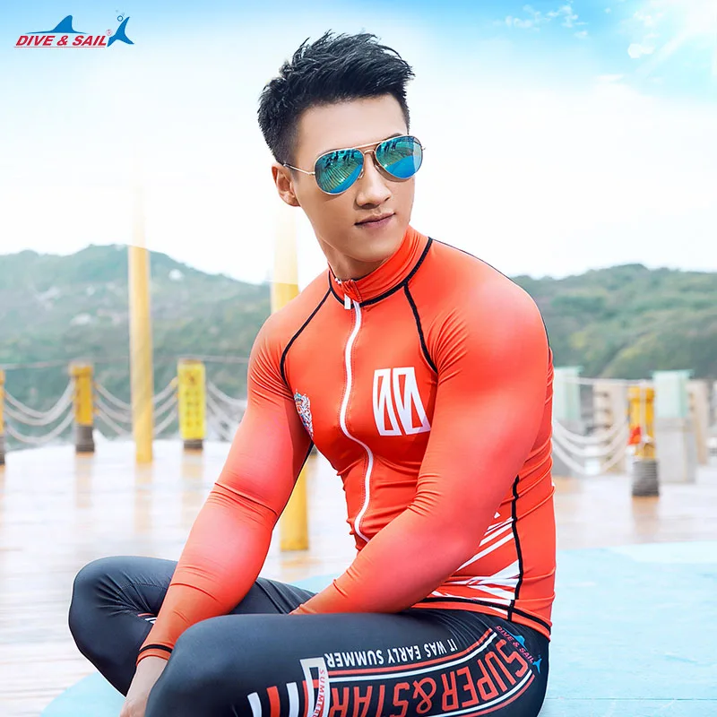 Мужская рубашка для дайвинга на молнии с длинным рукавом и молнией|men rash guard|rash