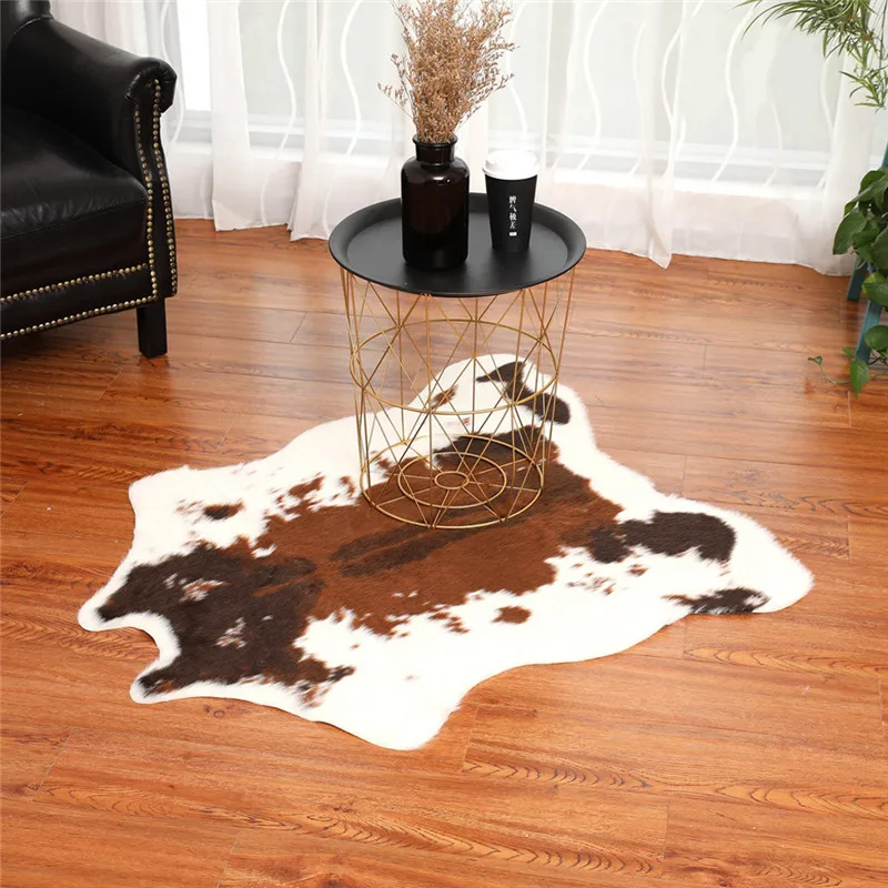 

Simulation Cowhide Rug Cowskin Print Cow Hide Faux Carpet Non Slip Bath Mat Bathroom Carpet Mat in the Bathroom Bath Pad A1