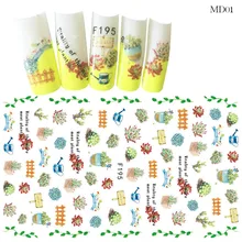  Flower Series Nail Water Decal Stickers Sakura Daisy Lavender Floral Pattern Transfer Sticker Manicure Nail Art Decoration 