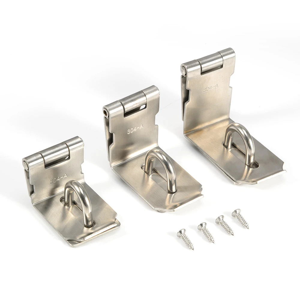 

Stainless Steel Cabinet Hasp Lock 90 Degrees Door Padlock Latch Lock Home Hotel Door Security Hardware Gym Locker Wooden Case