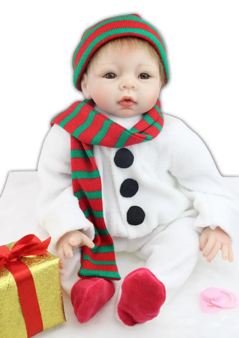 

New 55CM baby doll reborn cute Christmas snowman silicone reborn babies bonecas creative children birthday gifts