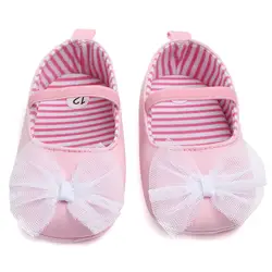 Обувь для маленьких девочек; Детские Сникеры для новорожденных с кружевным бантом; мягкая нескользящая обувь для ползунков; Размеры 0-18 м
