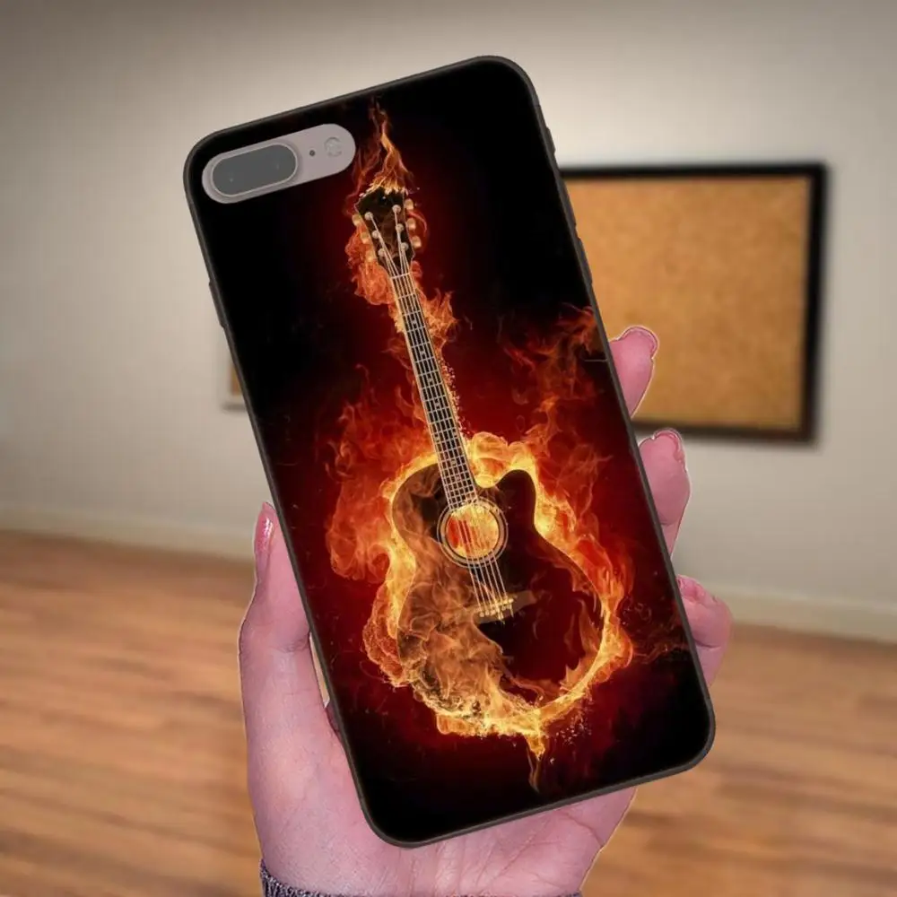 Чехол для телефона из ТПУ с принтом фортепианной гитары Apple iPhone X XS Max XR 4 4S 5 5S SE 6 6S 7 8