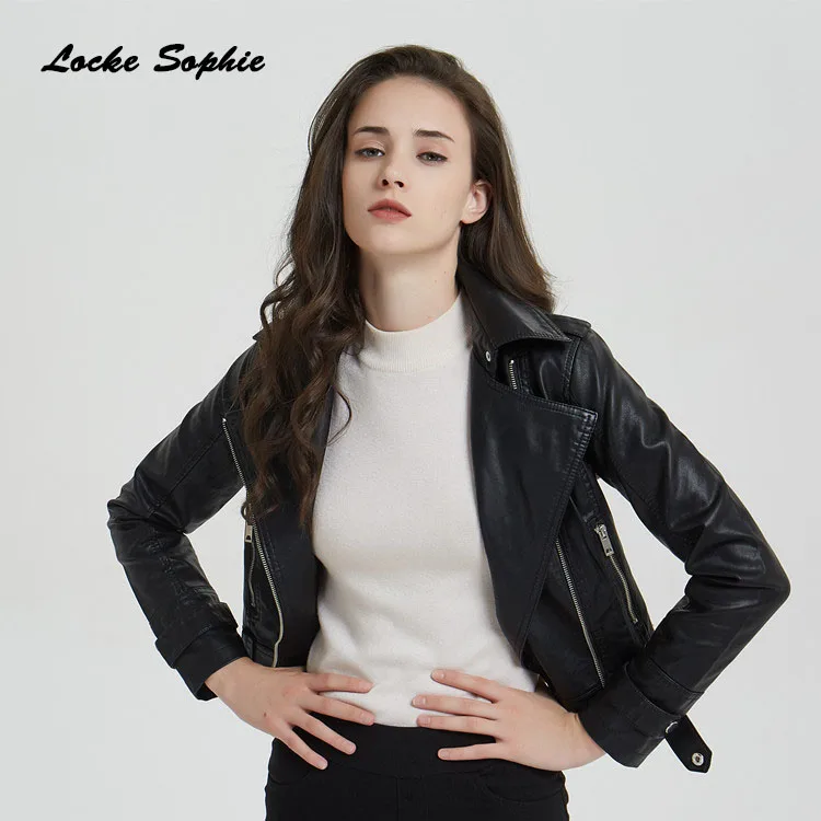 Women Plus size short jacket blazers 2019 Autumn PU leather Splicing faux fur Black Small Jacket ladies loose locomotive blazers