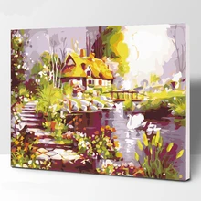 Цветок море DIY живопись по номерам расписанную маслом жизни комнатное домашнее настенное Декор Цветы Блум работа