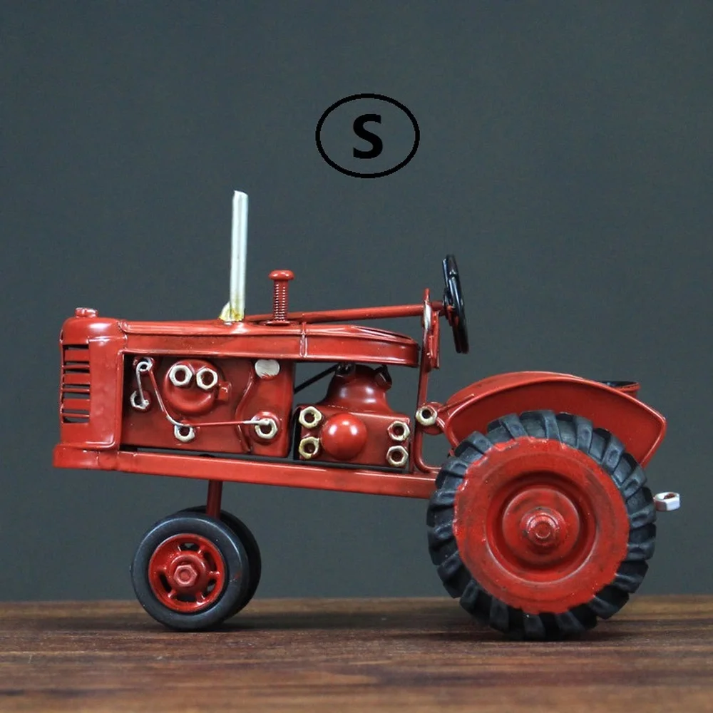 

A PCS American handmade metal painted retro tractor model decoration home decoration crafts personalized gifts AP5251117