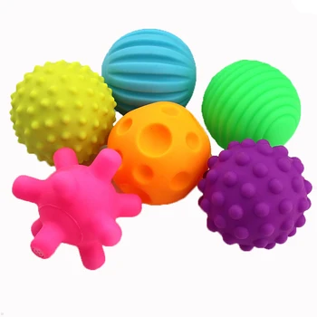 

6Pcs/Set Textured Ball Baby Toys Super Soft Develop Baby's Tactile Senses Squeeze Toy Educational Early Rattle Activity Toys
