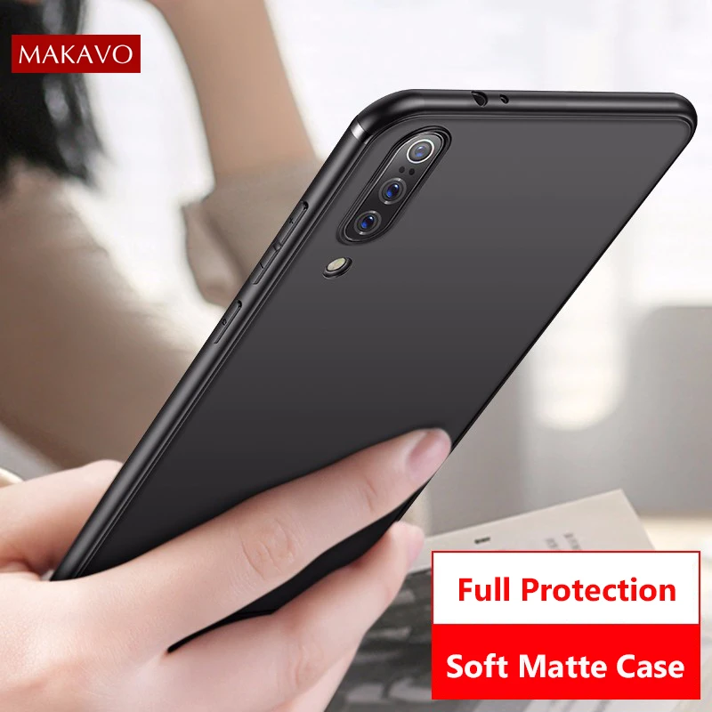MAKAVO For Xiaomi Mi 9 Case Full Protection Soft Silicone Matte Cover For Xiaomi Mi9 Mi 9 SE Phone Cases