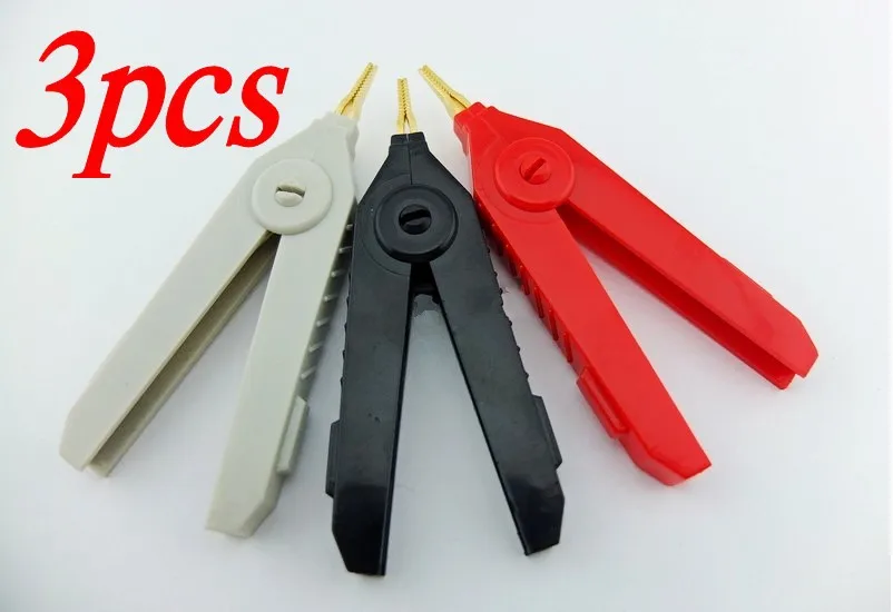 

3pcs Test Clip Alligator For SMD Resistor Inductance Capacitance Gold Plated