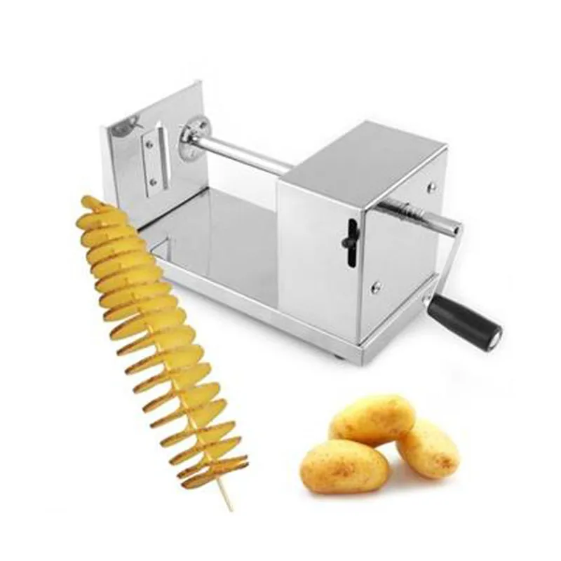Новое руководство Нержавеющая сталь спиральная машина для резки картофеля башня резак Чипсы Maker машина DIY картофеля башня слайсер