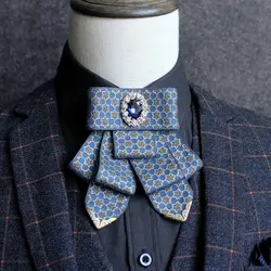 Классический лук Галстуки для Для мужчин Gravata джентльмена рубашка Британский Средства ухода за кожей шеи галстук бантом алмаз Винтаж