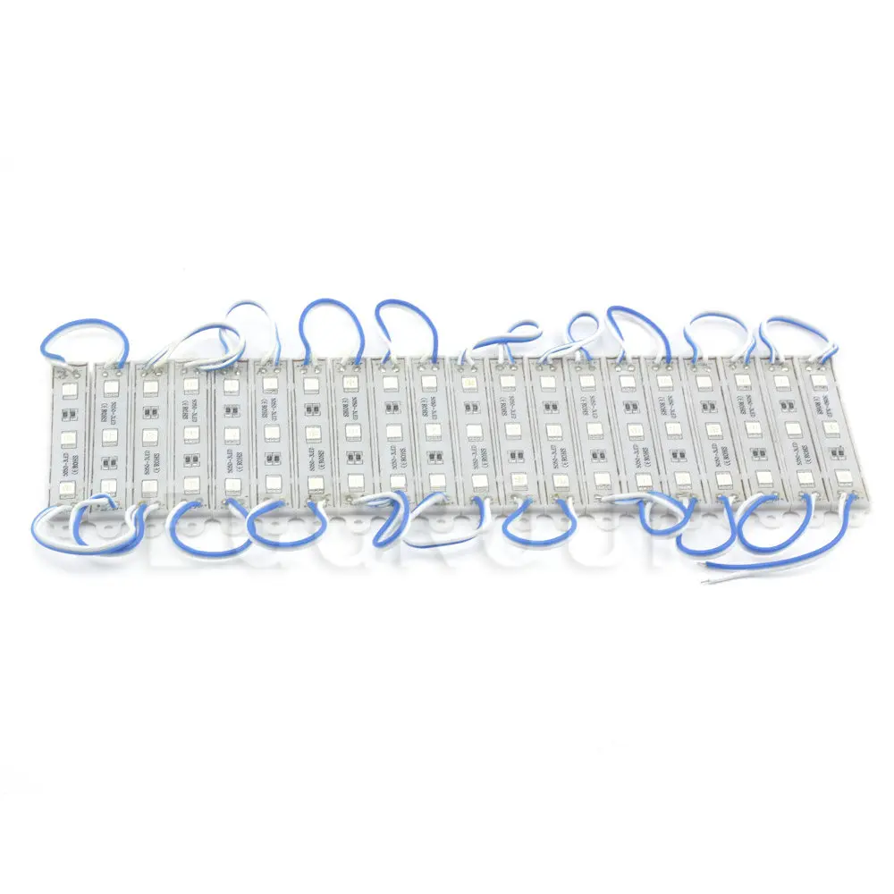 20-100PCS LED Module 5050 3 LED DC12V Waterproof Advertising Design Storefront Strip Lamp Modules Light Super Bright Blue Color  (28)