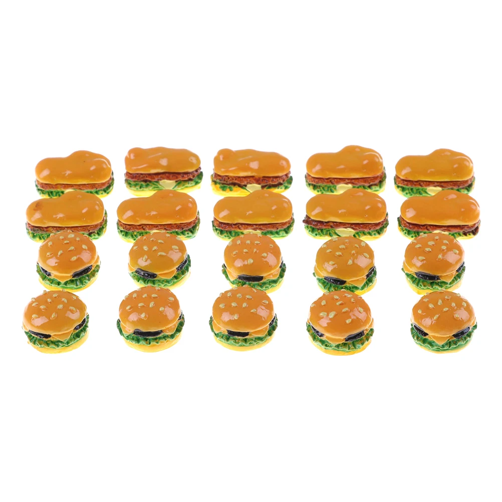

2 PCS Hamburgers Mini Miniature Food Figurine Anime Action Figure Toys For Home Garden Decor DIY Accessories
