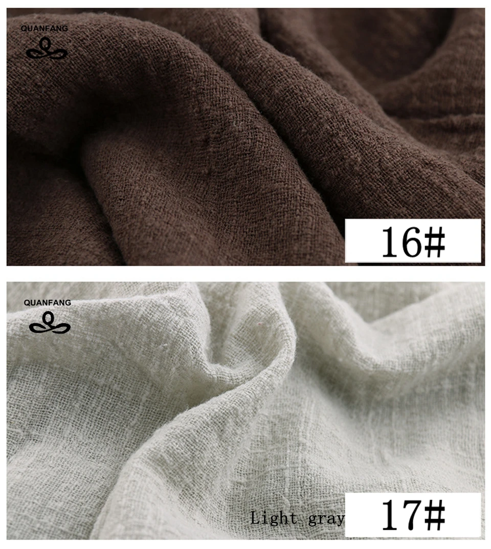 QUANFANG 25 однотонная хлопковая льняная ткань для платья, одежды, брюк, шарфов, сделай сам, шитье tissus au метр, занавеска, полметра