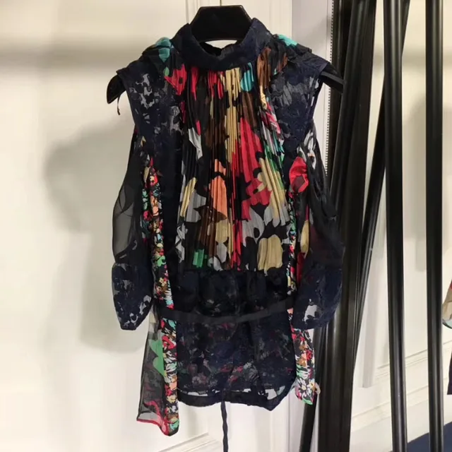 Dressnow ผู้หญิงเสื้อ 2018 ฤดูร้อนลูกไม้สั้นเสื้อผู้หญิงพิมพ์ลายดอกไม้