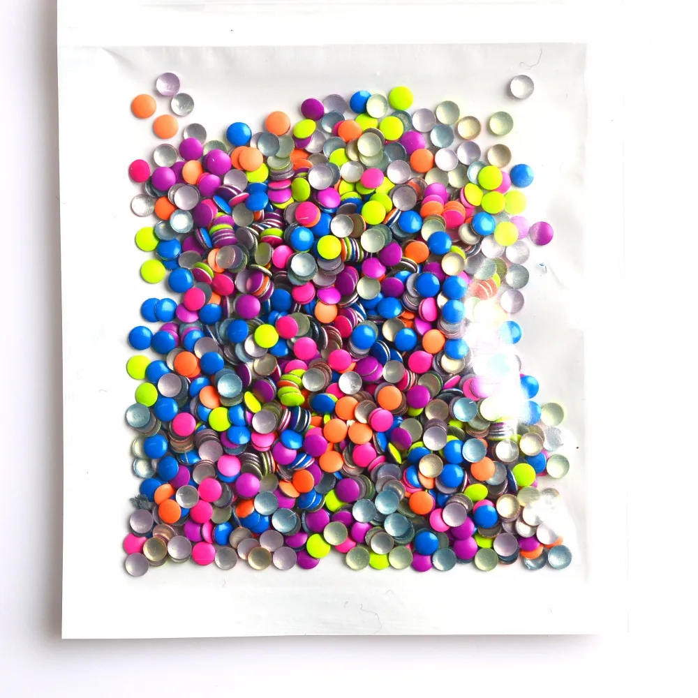 1000 قطع/حزم 3 ملليمتر diy جولة الشكل نيون 5 الألوان 3d نصائح مسمار الفن الأزرار الأوسمة الهاتف التبعي TRNC219