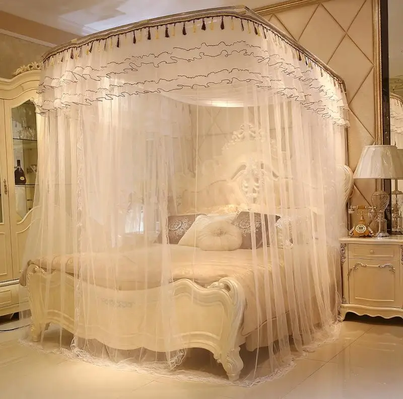 

Elegant 1.5 x 2 m Three Side Openings Bed Mosquito Nets Full Queen Hardware Net Bedroom Baby Kids Room Mosquito Net Worldwide