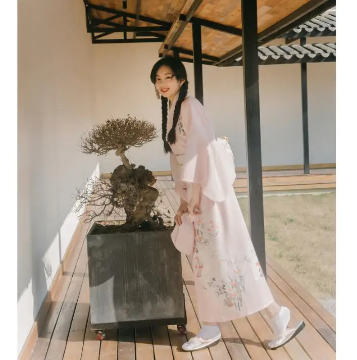 Японское кимоно верхняя одежда халат костюм девушка платье японское представление кимоно женщина Рабочая одежда