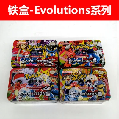 

42Pcs EX GX MEGA Shining Game Figures Cards Game With Iron Box For Pokemoned Children Toy
