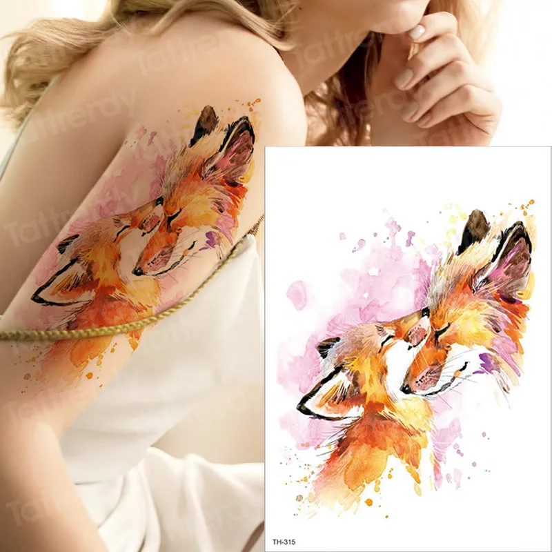 Временная татуировка тигра водостойкая Женская мода поддельные боди-арт татуировки на руку Дети ручная Татуировка водный цвет