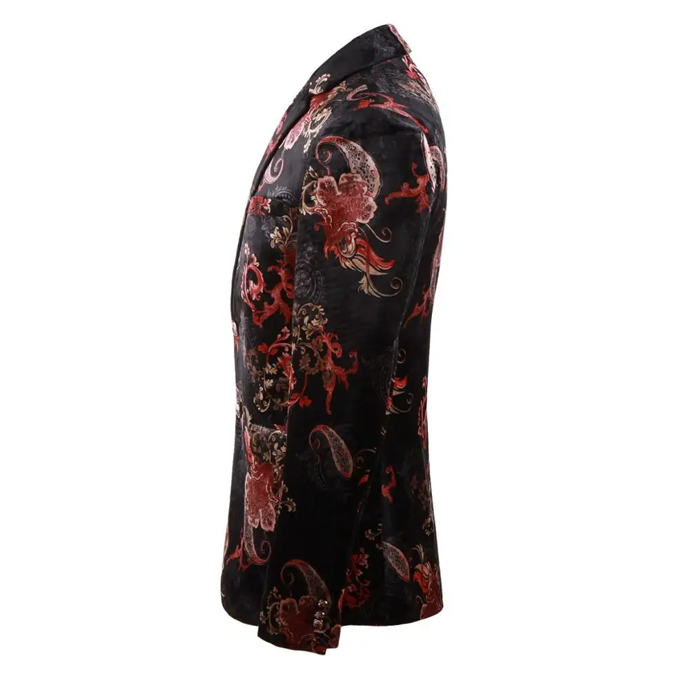 2019 New High-End Men'S Wine Red Printed Blazer Party Wedding Dress Luxury Slim Banquet Entertainment Men'S Suit Coat 2019 New High-End Men'S Wine Red Printed Blazer Party Wedding Dress Luxury Slim Banquet Entertainment Men'S Suit Coat