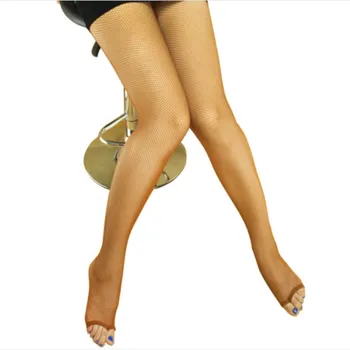 

A Pair of Women Girl Latin Dance Soft Net Mesh Stockings Foot Open Toe Tights Crotch Elastic Pantyhose HSS9012