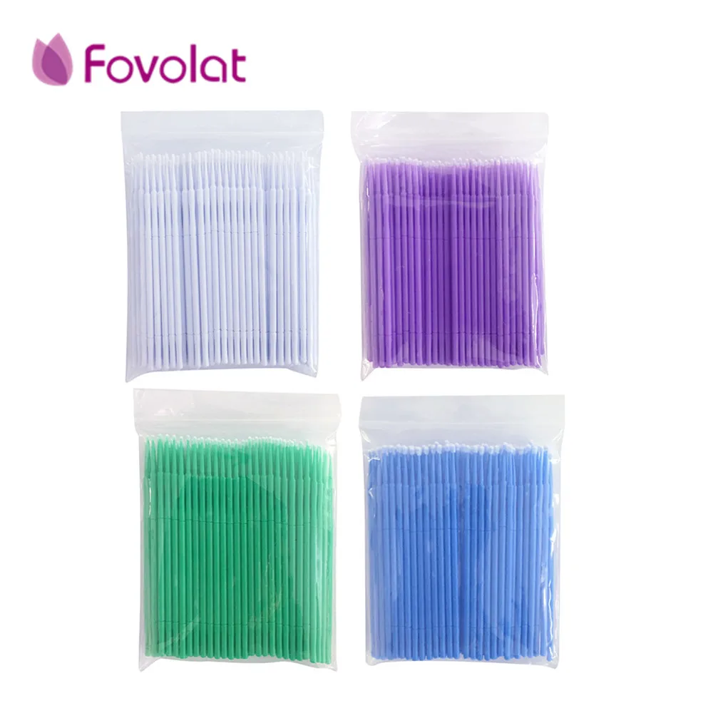 

100 pcs / lot Durable Disposable Micro Applicators Individual Eyelash Extension Mascara Brush For Women ladies In Gros 4colors