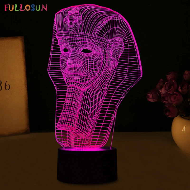 Таинственный 3D Фараона Форма LED Настольная лампа LED 3D USB Мощность ночник, как Спальня Аксессуары