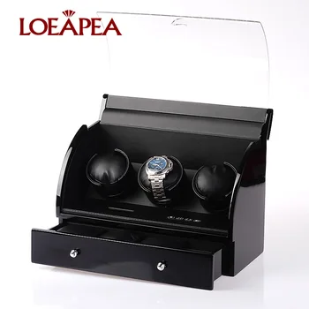

3 slots Watch winder for Automatic watches Japan MABUCHI motor Winders LCD control Wooden watch storage box Display showcase