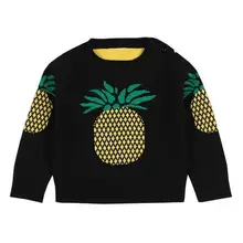 Свитера для девочек, осенний свитер для мальчиков, детский пуловер с ананасом, одежда для маленьких девочек, campure, вязаный свитер для мальчиков