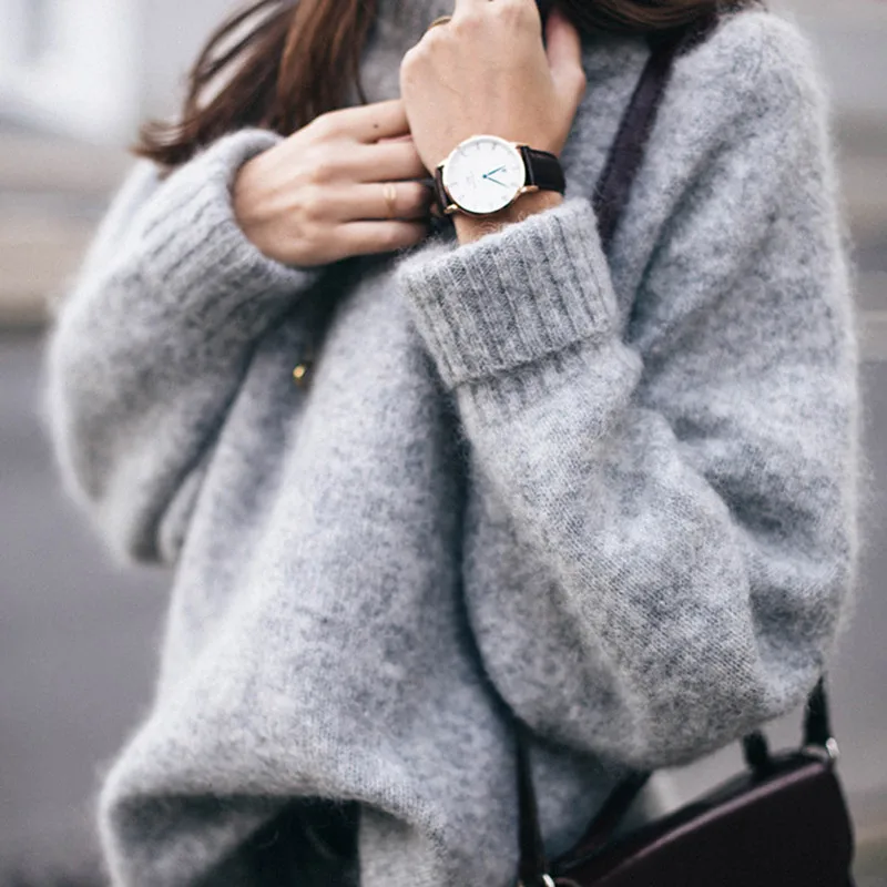 

2017 Autumn And Winter Fashion Solid Pullovers Sweatshirts Turtleneck Grey Popular Pullovers Sweatshirts NQ820818